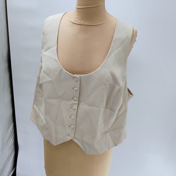 H&M, Beige Vest, XL - Picture 7 of 12